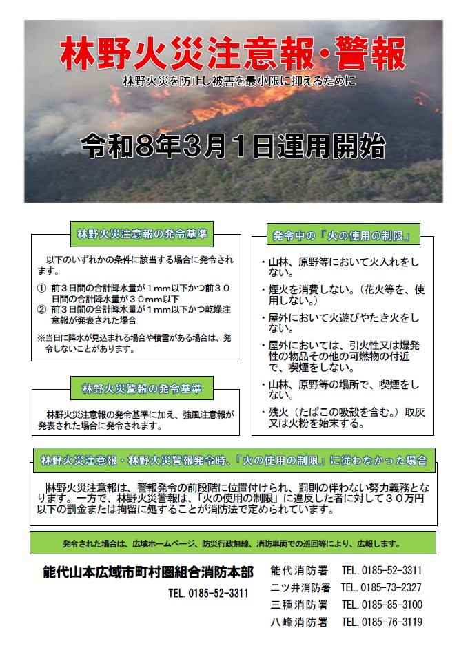 林野火災チラシ